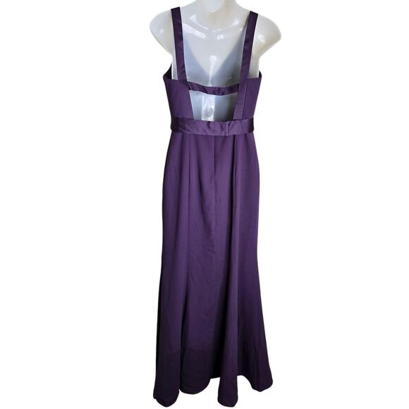 White by Vera Wang Formal Dress Size 2 Amethyst Purple Belt Lined Cut Out Back - Picture 6 of 8